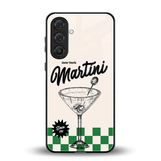 Newyork Martini back phone cover | glass case for samsung galaxy m36 5g