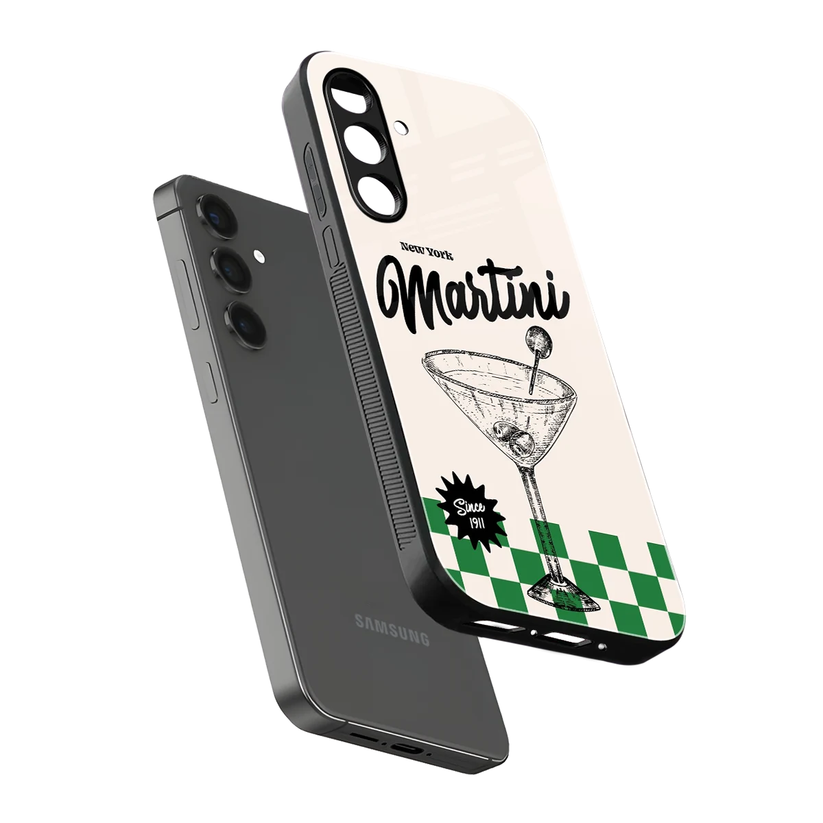 Newyork Martini sleek samsung galaxy m35 5g cover with tempered glass back and TPU edges