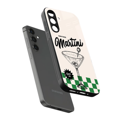 Newyork Martini sleek samsung galaxy m35 5g cover with tempered glass back and TPU edges