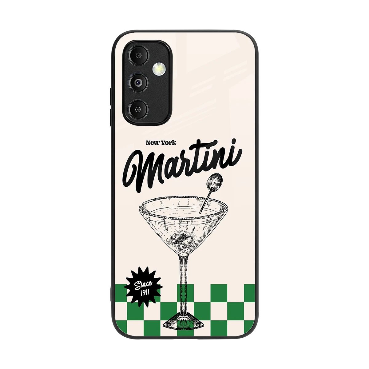 Newyork Martini back phone cover | glass case for samsung galaxy m14 5g