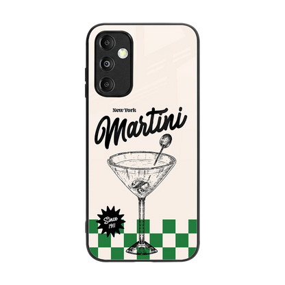 Newyork Martini back phone cover | glass case for samsung galaxy m14 5g