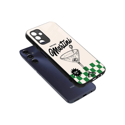 Newyork Martini sleek samsung galaxy m14 5g cover with tempered glass back and TPU edges