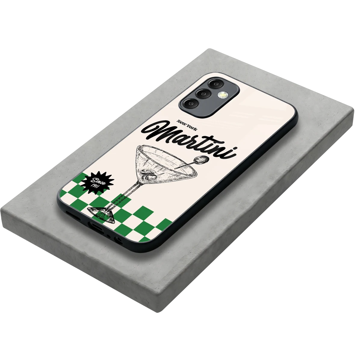 Newyork Martini stylish phone case for samsung galaxy m14 5g | glossy glass and slim fit