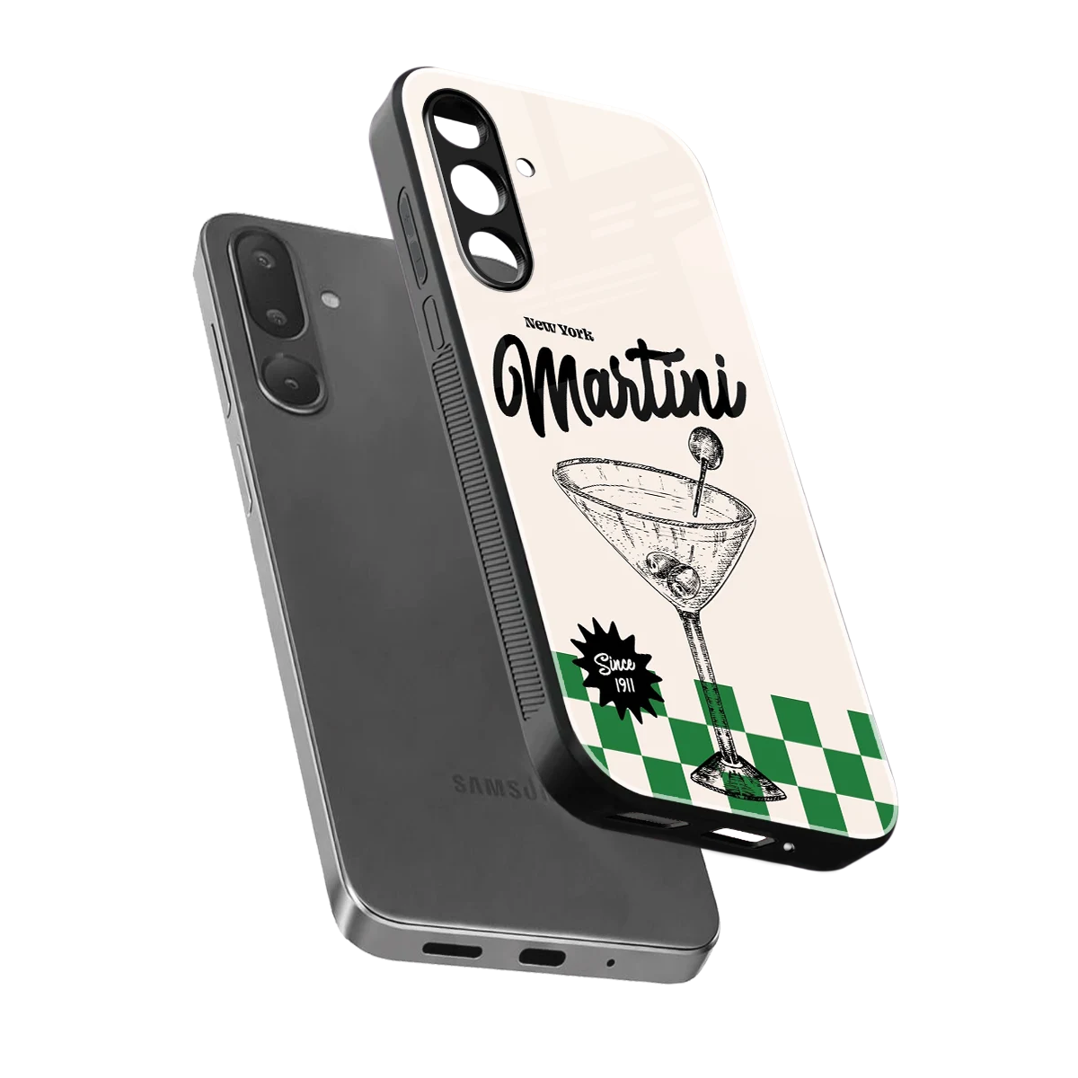 Newyork Martini sleek samsung galaxy m36 5g cover with tempered glass back and TPU edges