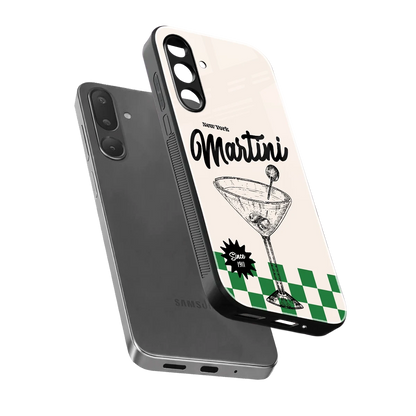 Newyork Martini sleek samsung galaxy m36 5g cover with tempered glass back and TPU edges