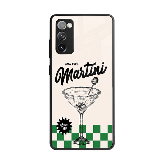 Newyork Martini back phone cover | glass case for samsung galaxy s20 fe