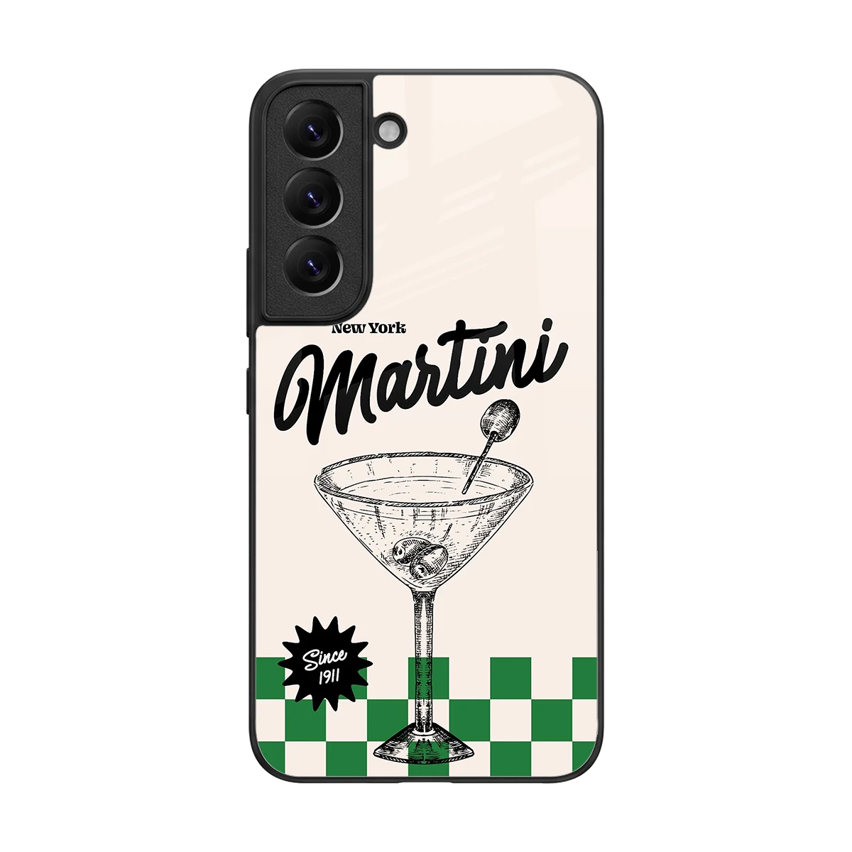 Newyork Martini back phone cover | glass case for samsung galaxy s22