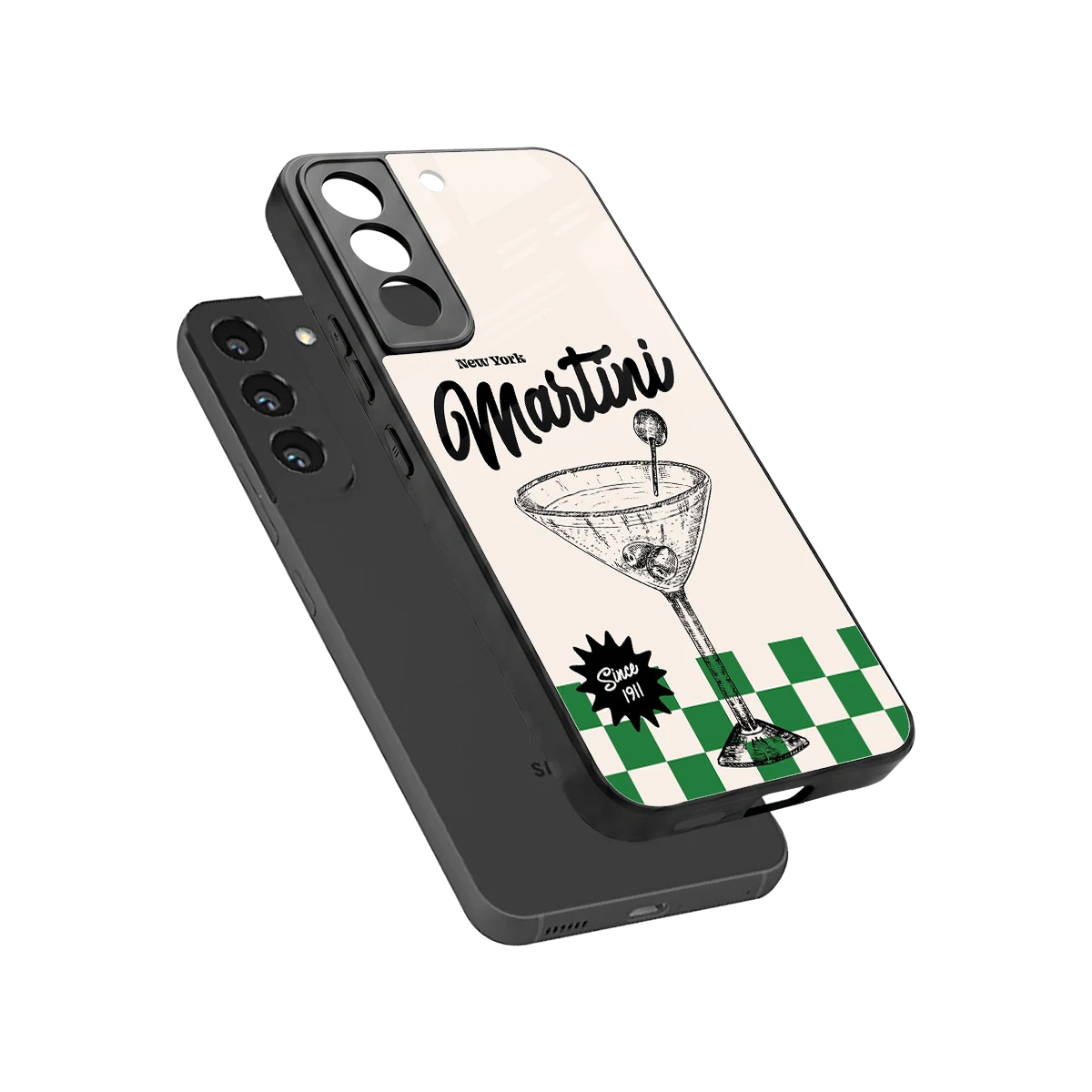 Newyork Martini sleek samsung galaxy s22 cover with tempered glass back and TPU edges