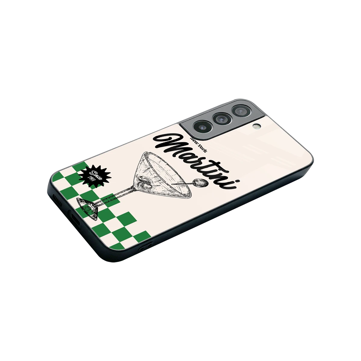Newyork Martini stylish phone case for samsung galaxy s22 | glossy glass and slim fit