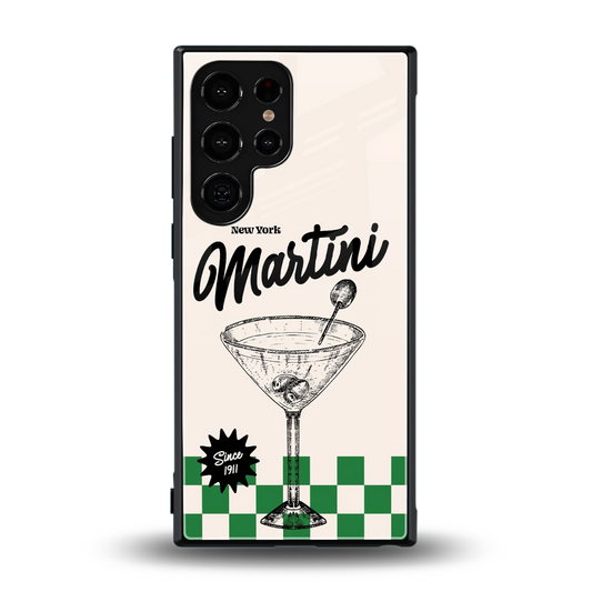 Newyork Martini back phone cover | glass case for samsung galaxy s24 ultra