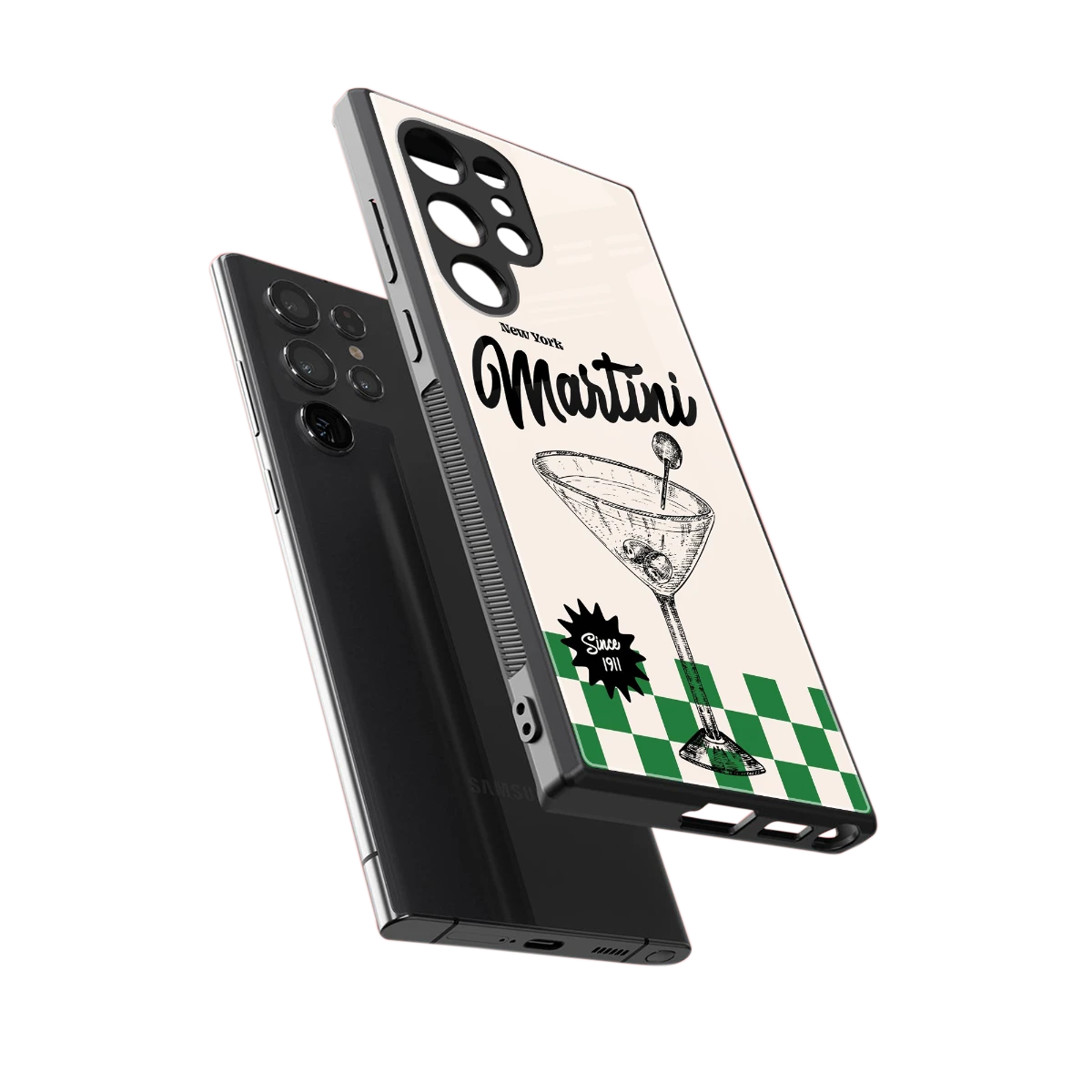 Newyork Martini sleek samsung galaxy s23 ultra cover with tempered glass back and TPU edges