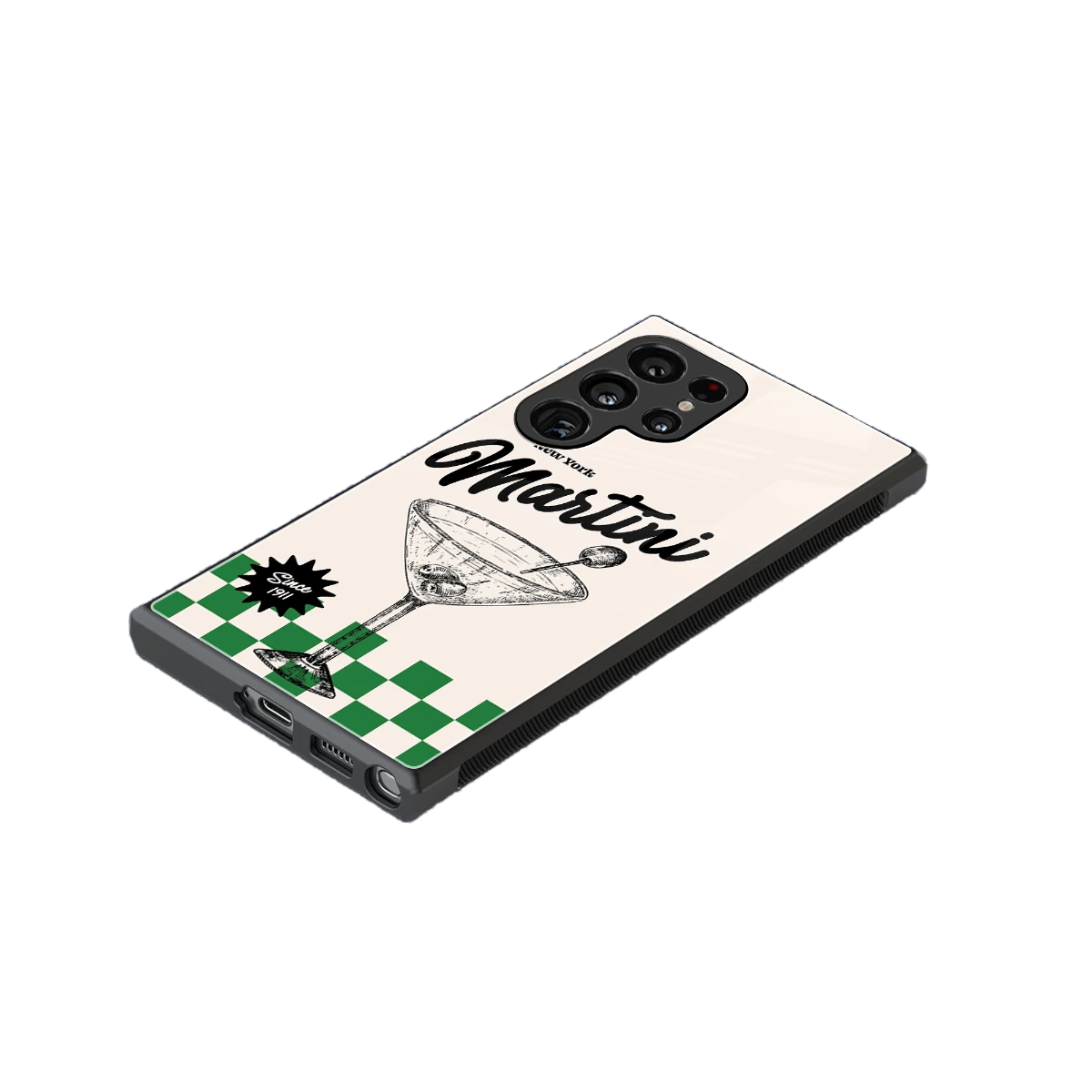 Newyork Martini stylish phone case for samsung galaxy s23 ultra | glossy glass and slim fit