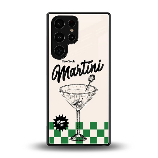 Newyork Martini back phone cover | glass case for samsung galaxy s25 ultra