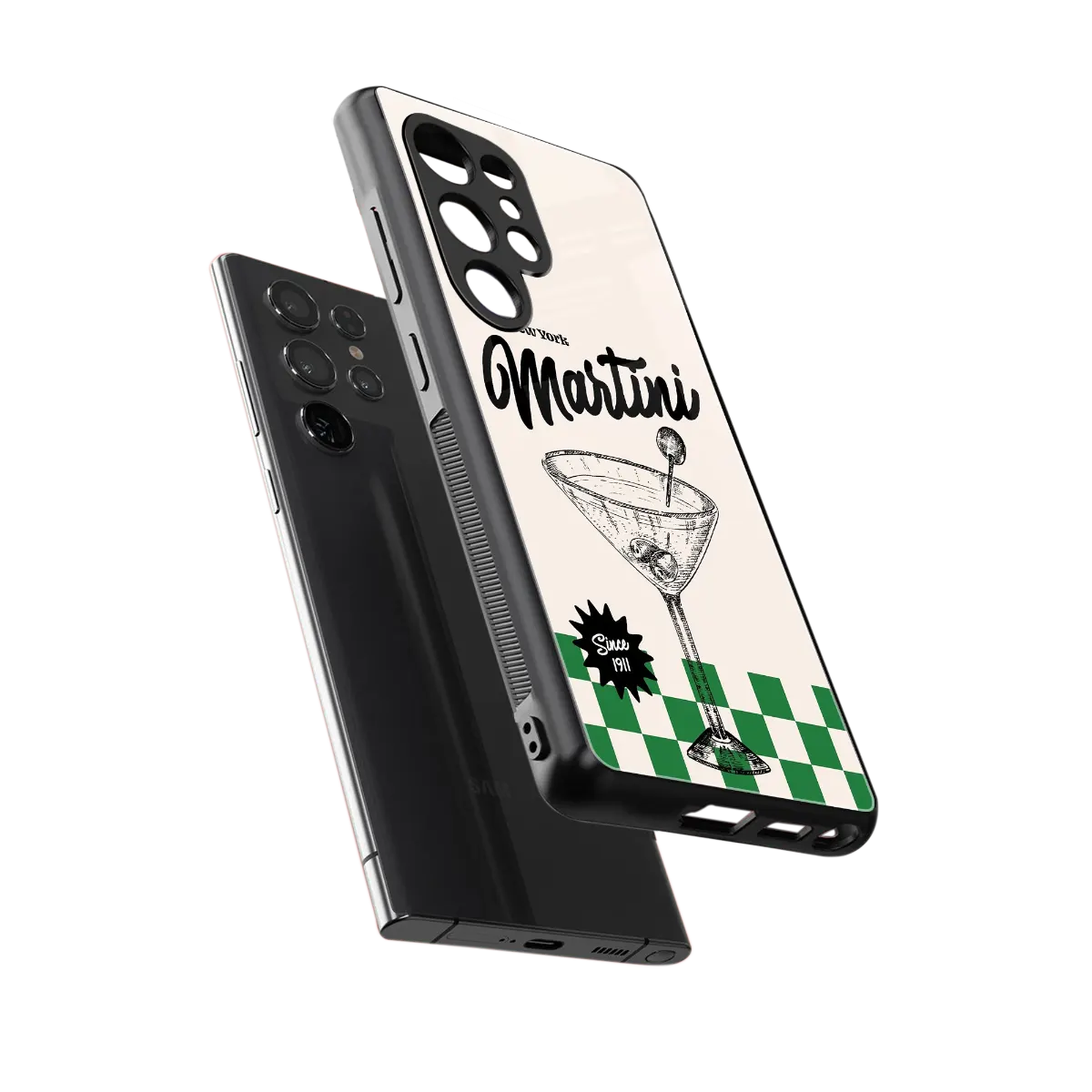 Newyork Martini sleek samsung galaxy s25 ultra cover with tempered glass back and TPU edges