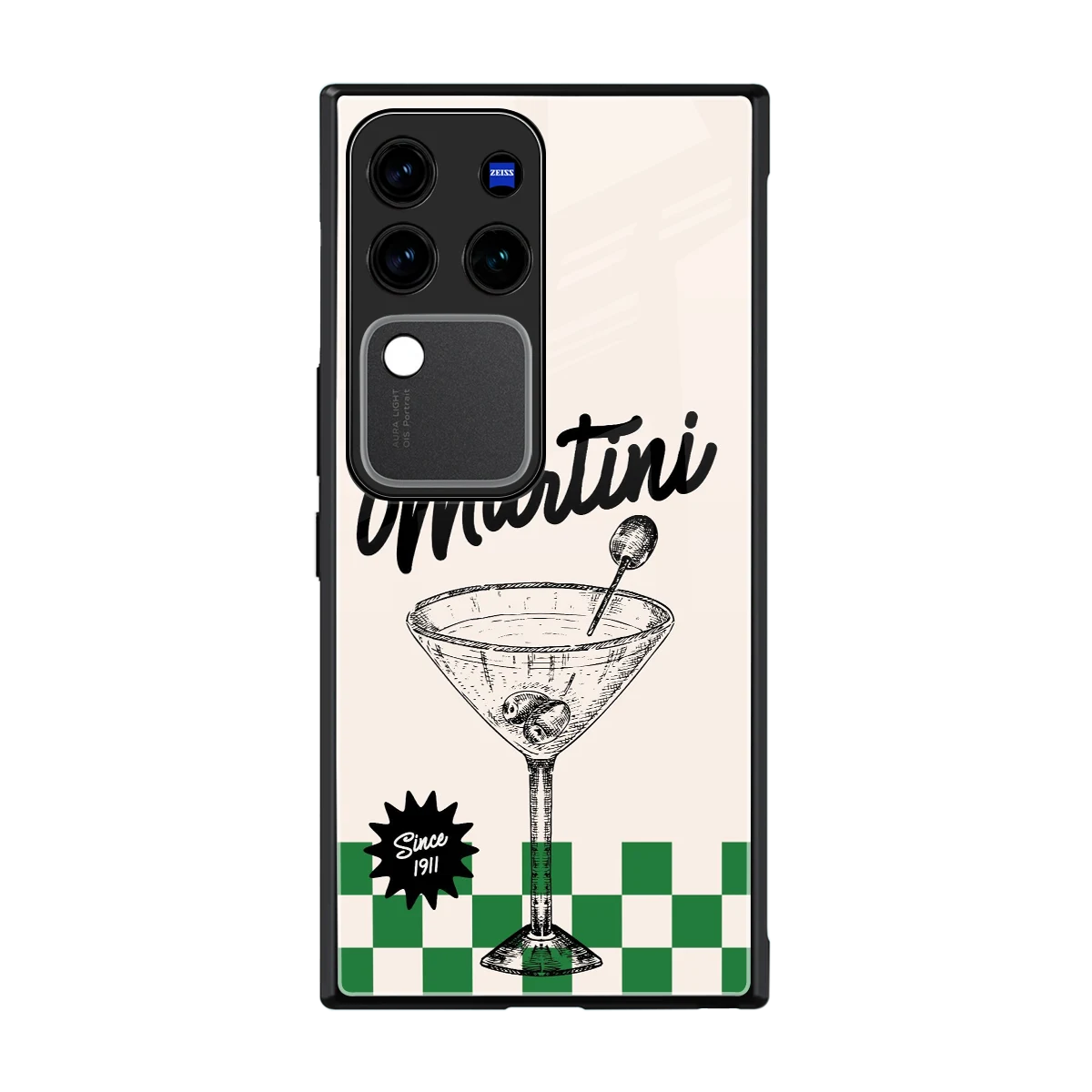 Newyork Martini back phone cover | glass case forvivo v30 pro
