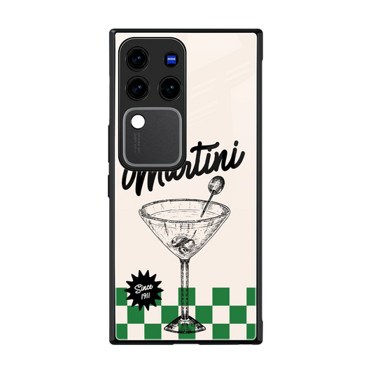 Newyork Martini back phone cover | glass case forvivo v30 pro