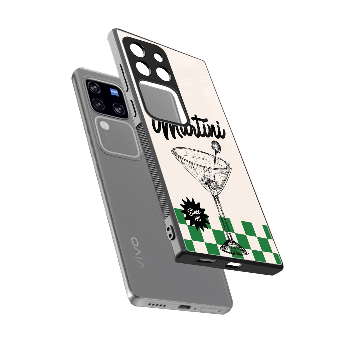 Newyork Martini sleekvivo v30 pro cover with tempered glass back and TPU edges