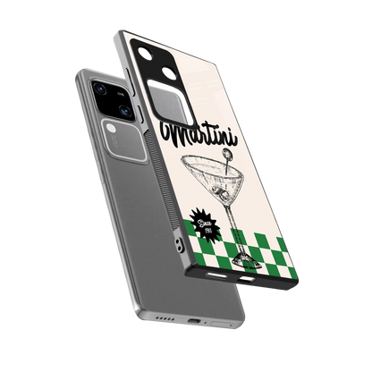 Newyork Martini sleek vivo v30 cover with tempered glass back and TPU edges