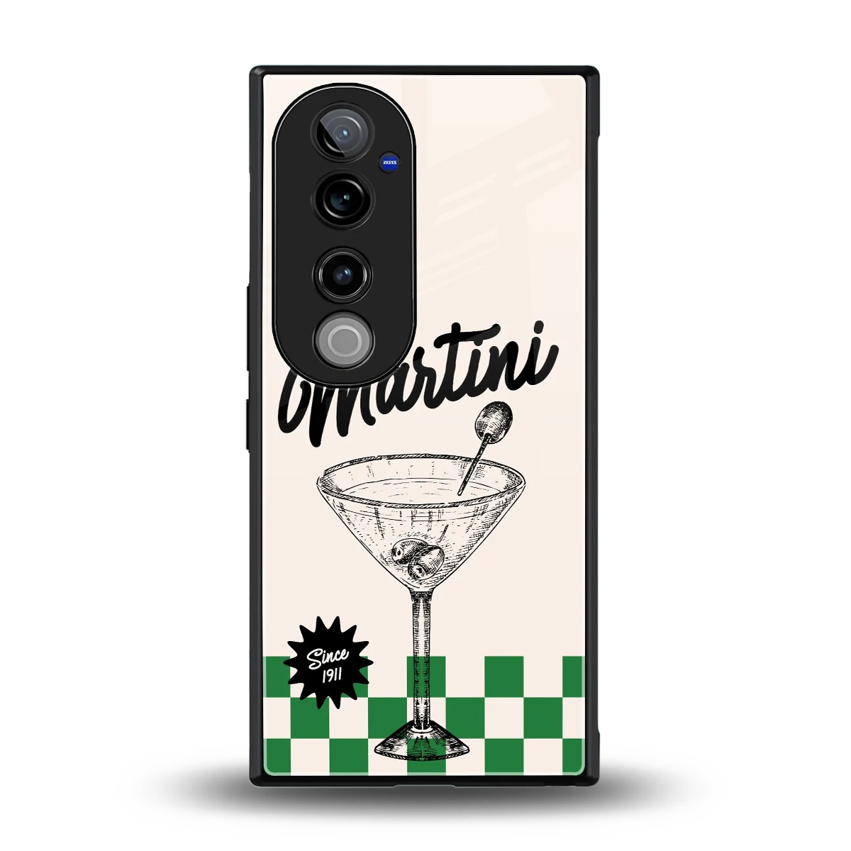Newyork Martini back phone cover | glass case for vivo v40 pro