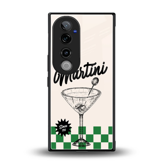 Newyork Martini back phone cover | glass case for vivo v40 pro