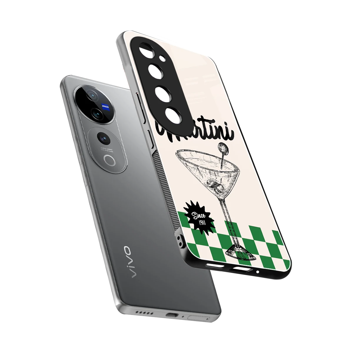 Newyork Martini sleek vivo v40 pro cover with tempered glass back and TPU edges