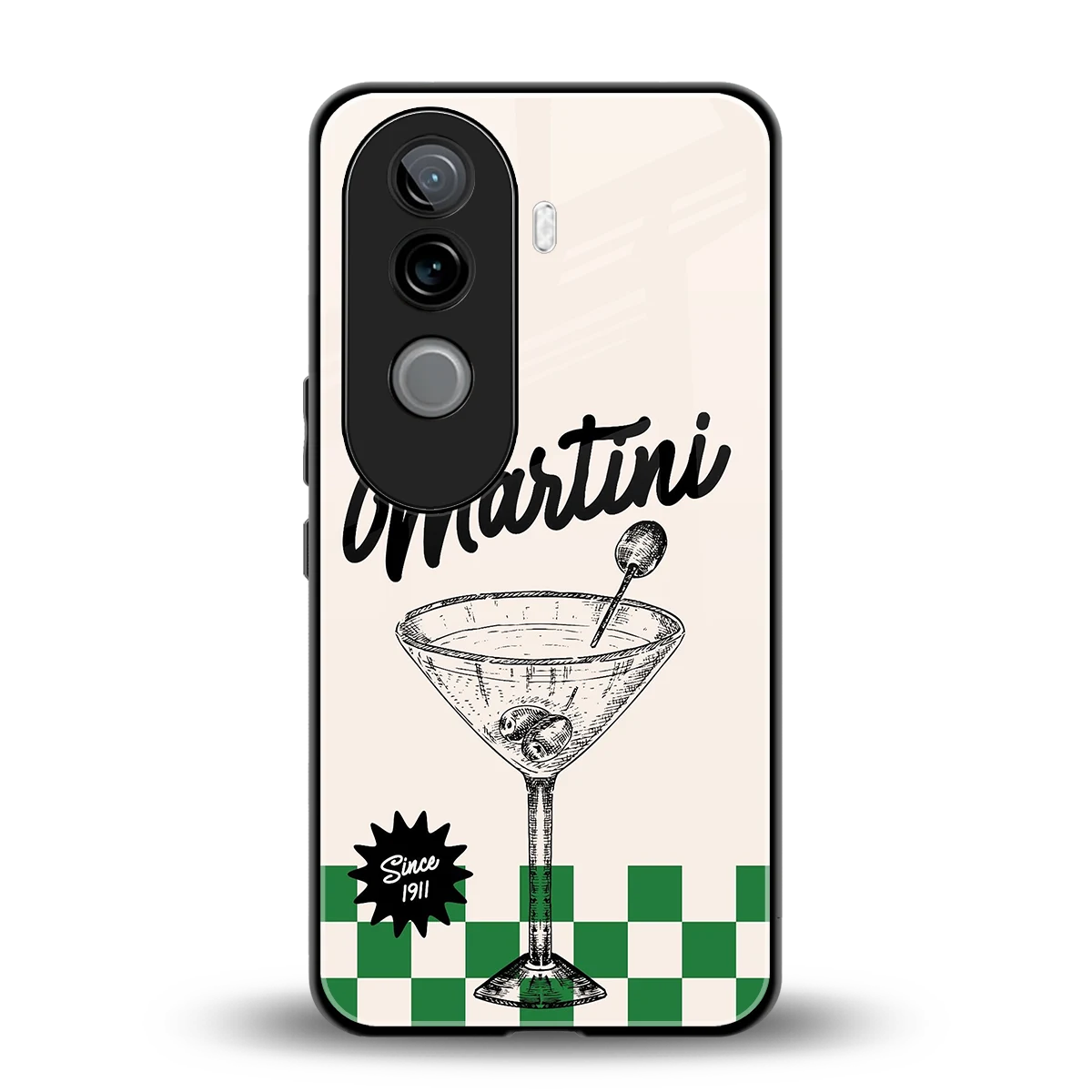 Newyork Martini back phone cover | glass case for vivo v40e