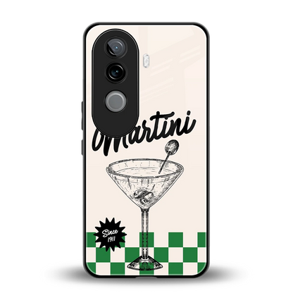 Newyork Martini back phone cover | glass case for vivo v40e