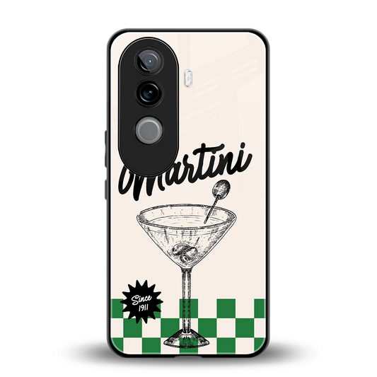 Newyork Martini back phone cover | glass case for vivo v40e