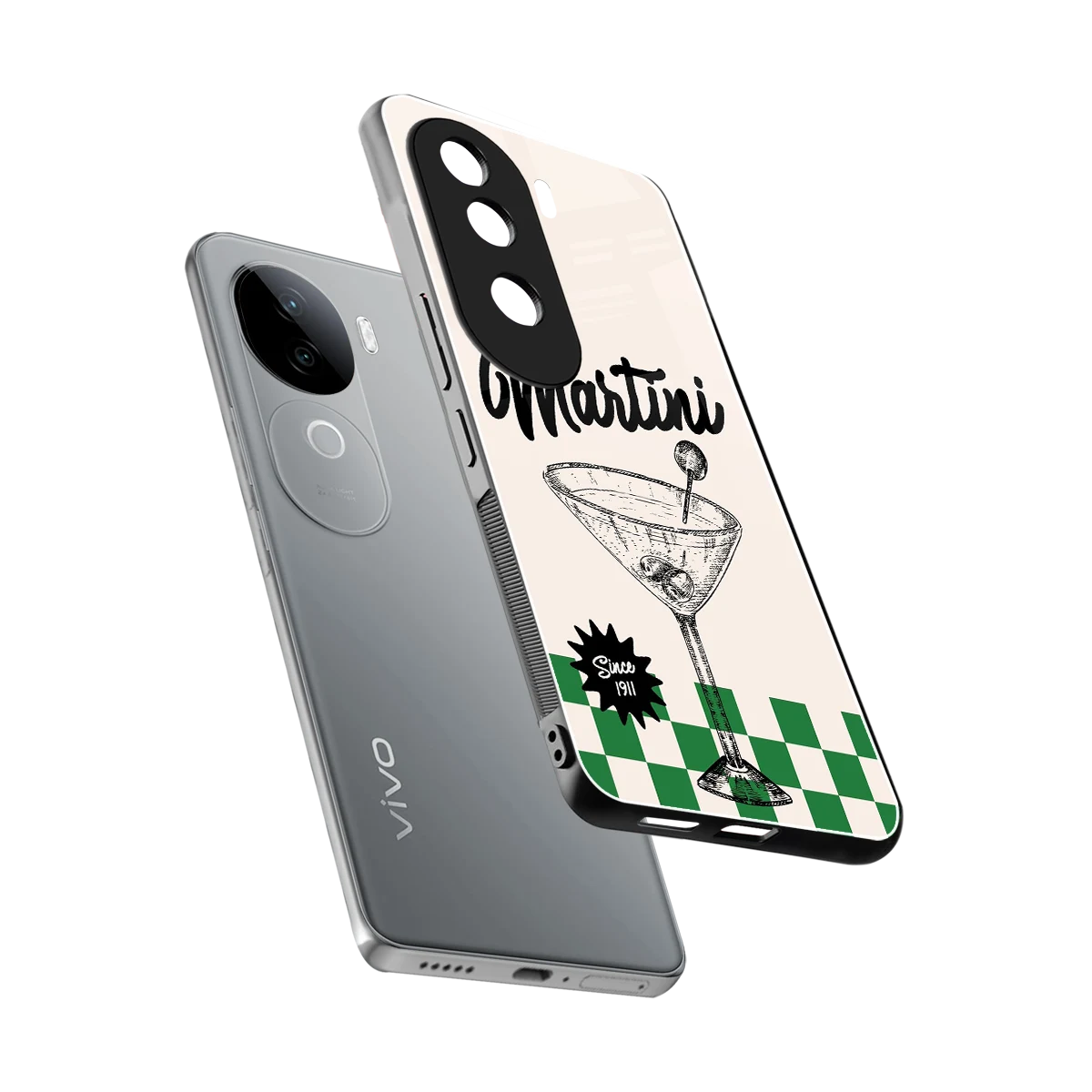 Newyork Martini sleek vivo v40e cover with tempered glass back and TPU edges