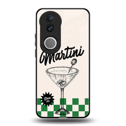 Newyork Martini back phone cover | glass case for vivo v50