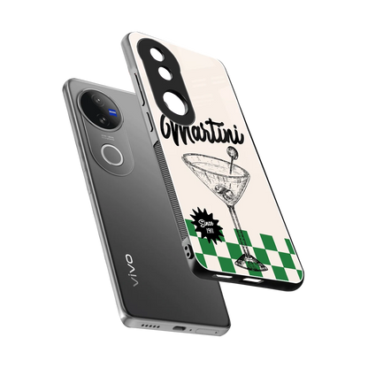 Newyork Martini sleek vivo v50 cover with tempered glass back and TPU edges