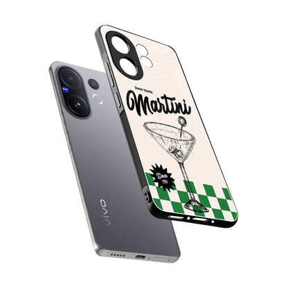 Newyork Martini sleek vivo v60 cover with tempered glass back and TPU edges