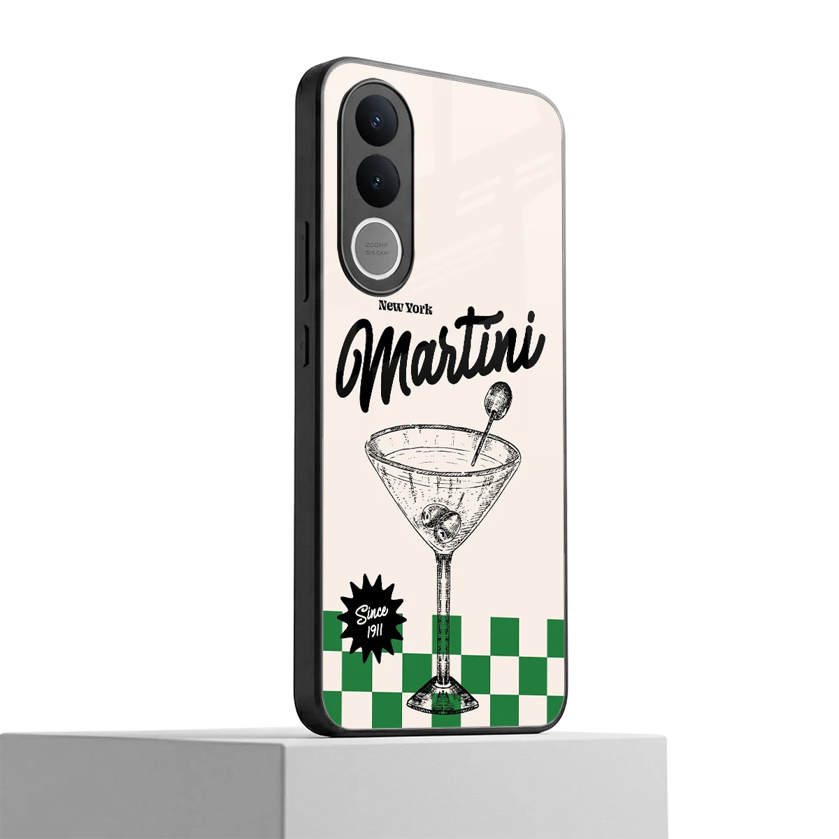 Newyork Martini vivo v70 fe mobile cover | shockproof glass phone case