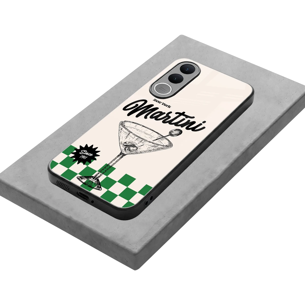 Newyork Martini stylish phone case for vivo v70 fe | glossy glass and slim fit