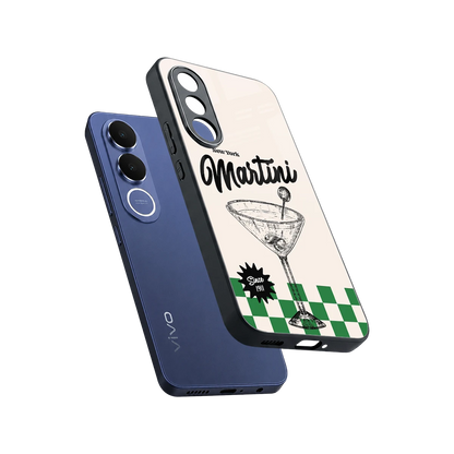 Newyork Martini sleek vivo v70 fe cover with tempered glass back and TPU edges