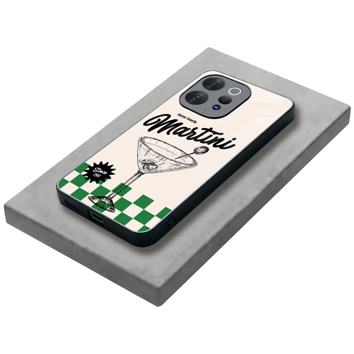 Newyork Martini stylish phone case for vivo v70 elite | glossy glass and slim fit