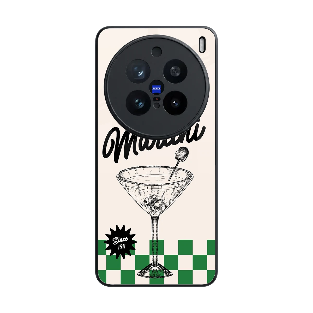 Newyork Martini back phone cover | glass case for vivo x200 pro