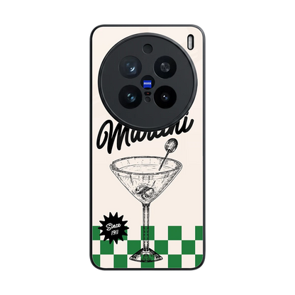 Newyork Martini back phone cover | glass case for vivo x200 pro