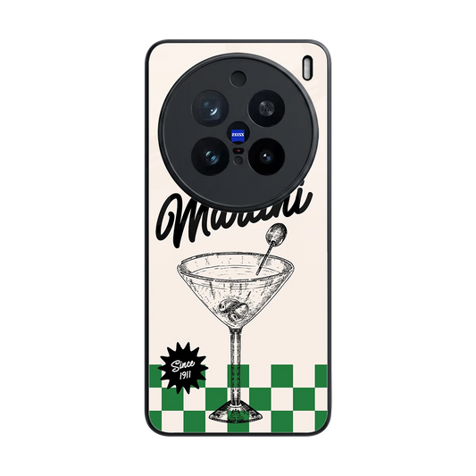 Newyork Martini back phone cover | glass case for vivo x200 pro