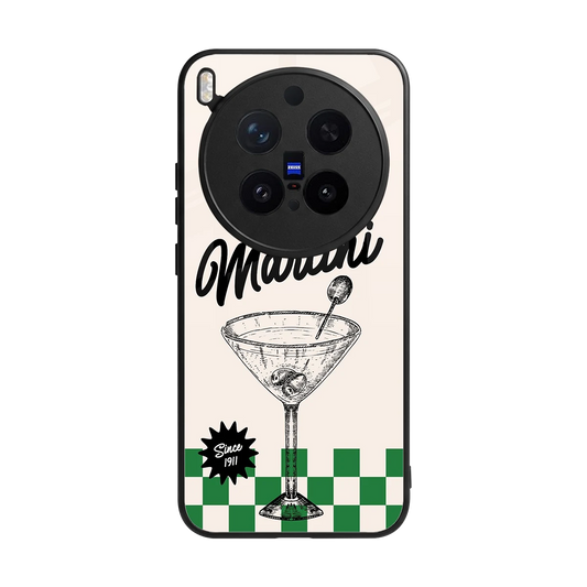Newyork Martini back phone cover | glass case for vivo x300 pro