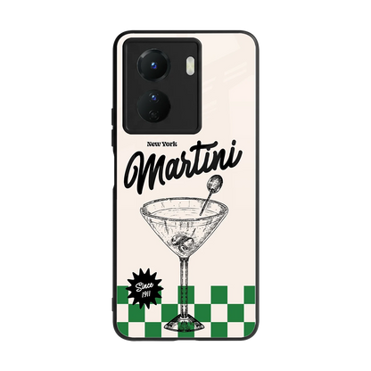 Newyork Martini back phone cover | glass case for vivo y16