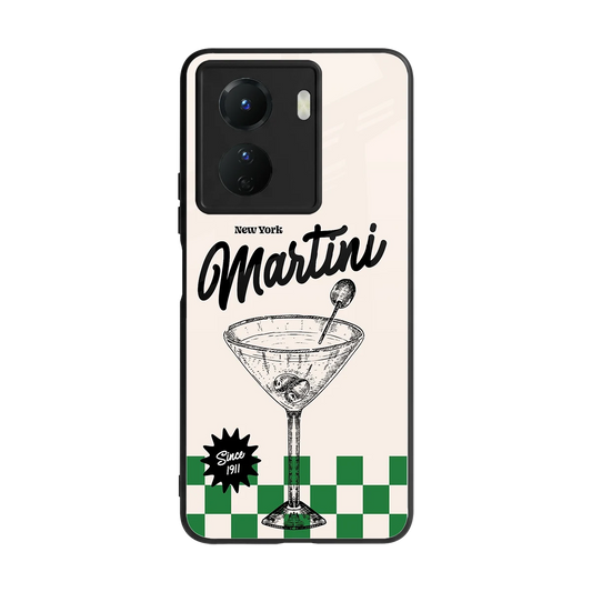 Newyork Martini back phone cover | glass case for vivo y16