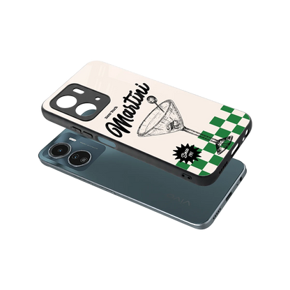 Newyork Martini sleek vivo y16 cover with tempered glass back and TPU edges