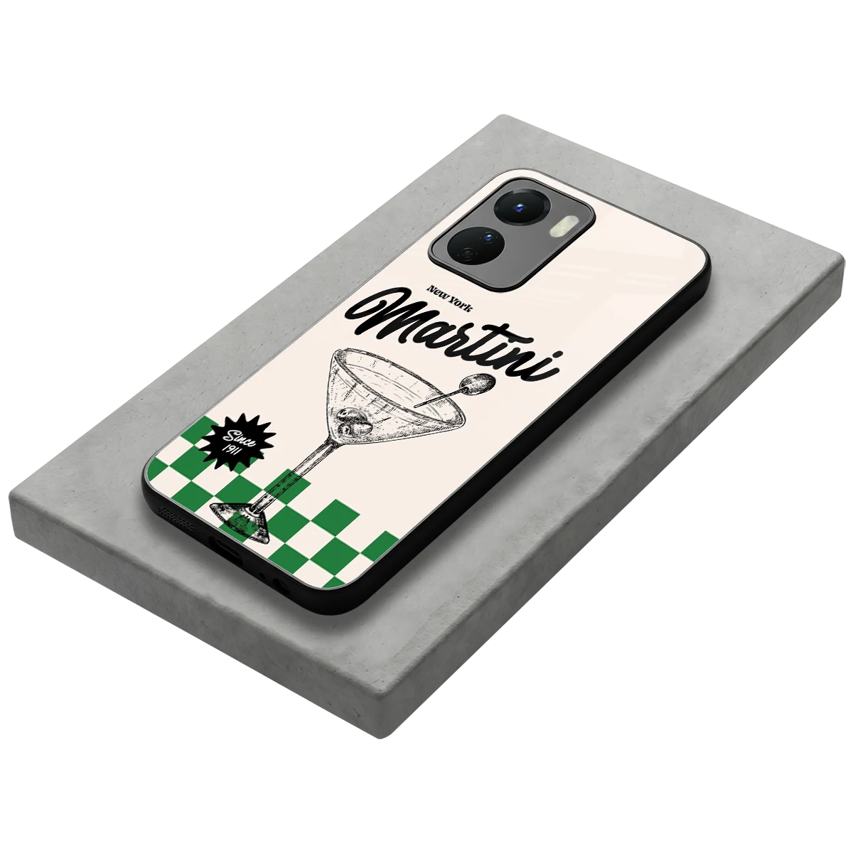 Newyork Martini stylish phone case for vivo y16 | glossy glass and slim fit