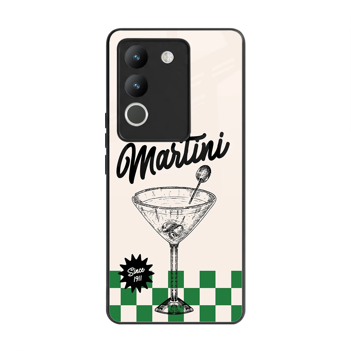 Newyork Martini back phone cover | glass case for vivo y200 5g