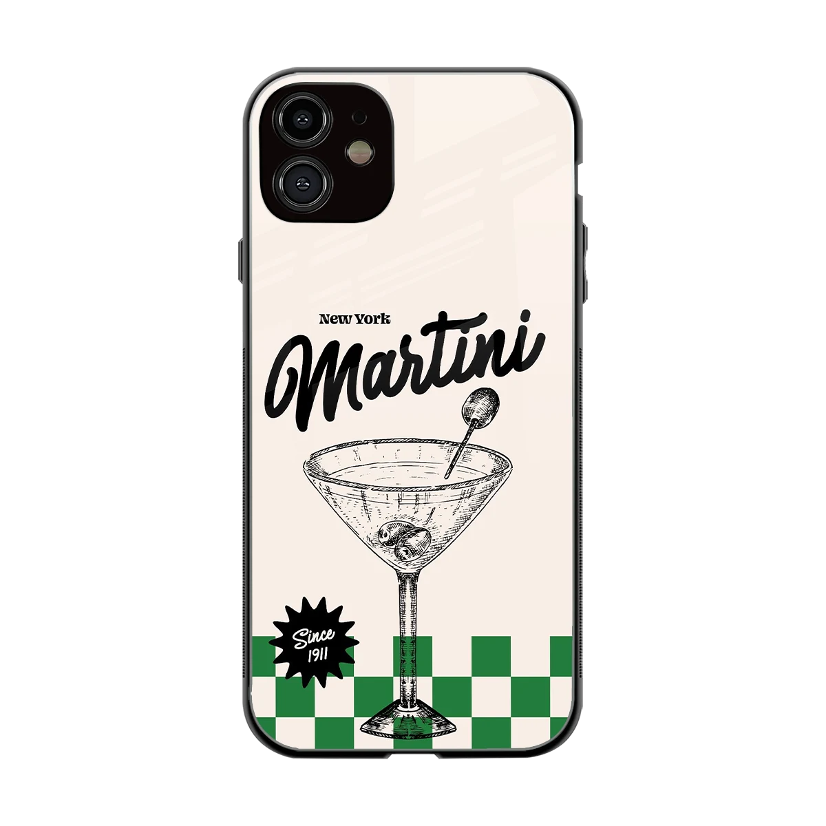 Newyork Martini back phone cover | glass case for iphone 12