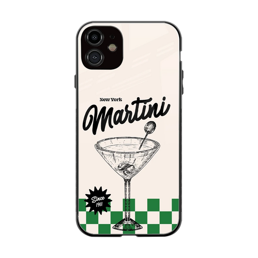 Newyork Martini back phone cover | glass case for iphone 12