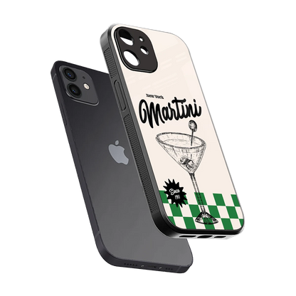 Newyork Martini sleek iphone 12 cover with tempered glass back and TPU edges