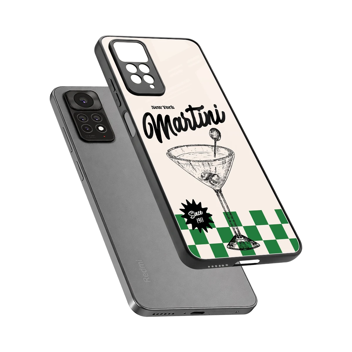 Newyork Martini sleek redmi note 11 pro cover with tempered glass back and TPU edges