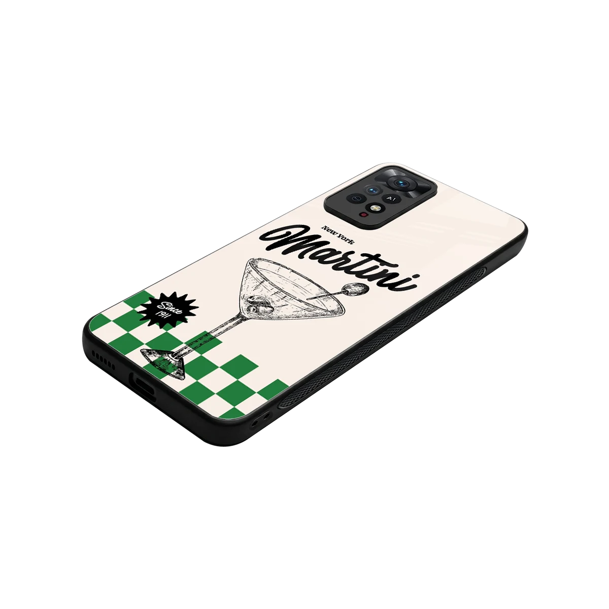 Newyork Martini stylish phone case for redmi note 11 pro | glossy glass and slim fit
